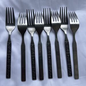 Lot of 8 Vintage Oneida Northland SPRING FEVER Stainless Salad Forks Japan
